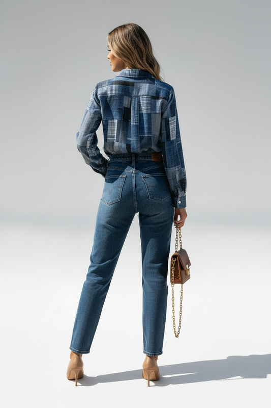 Isabella - Blusa vintage a cuadros