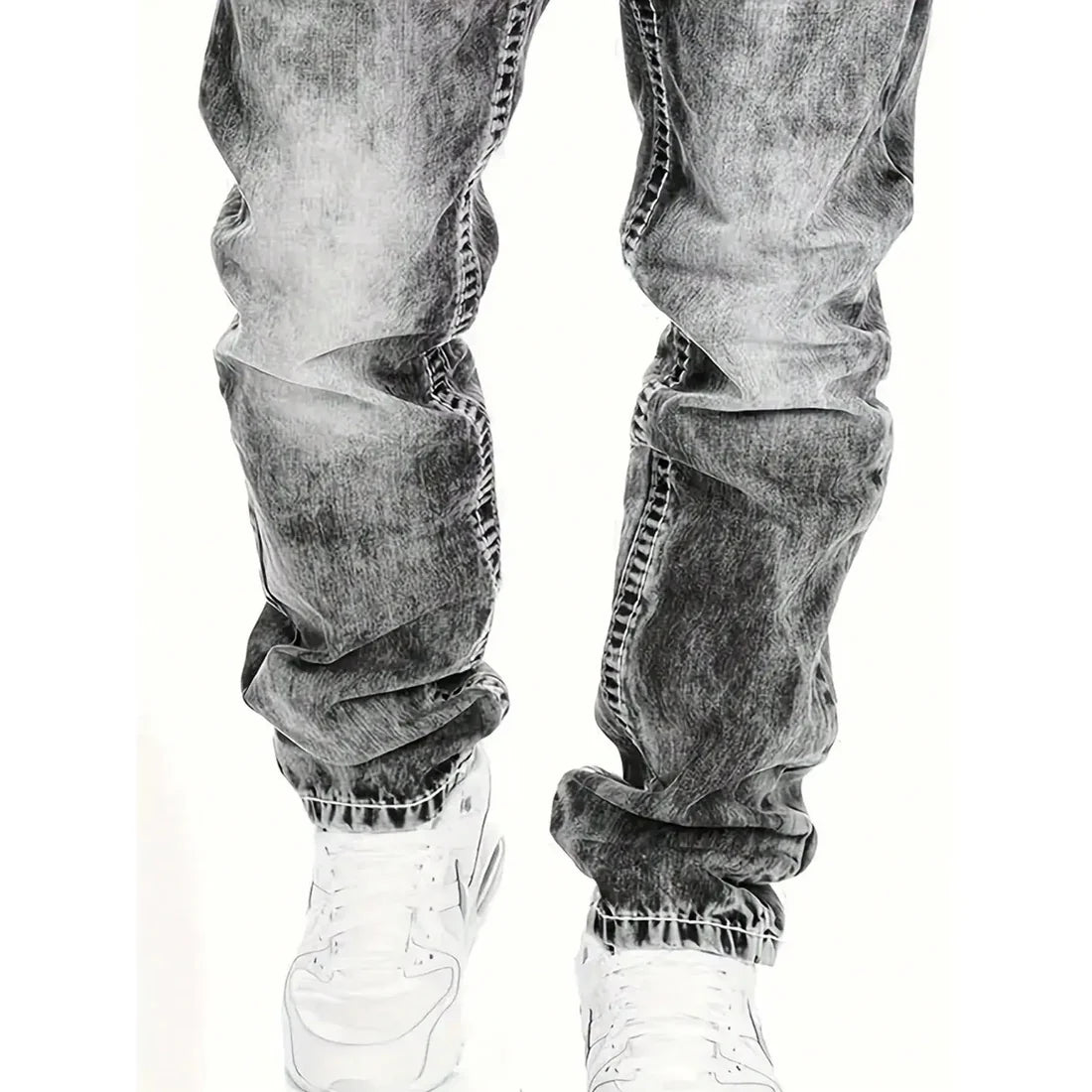 Nicolas - Vaqueros elásticos creativos para hombre, de estilo minimalista, ideales para el verano, estilo emo