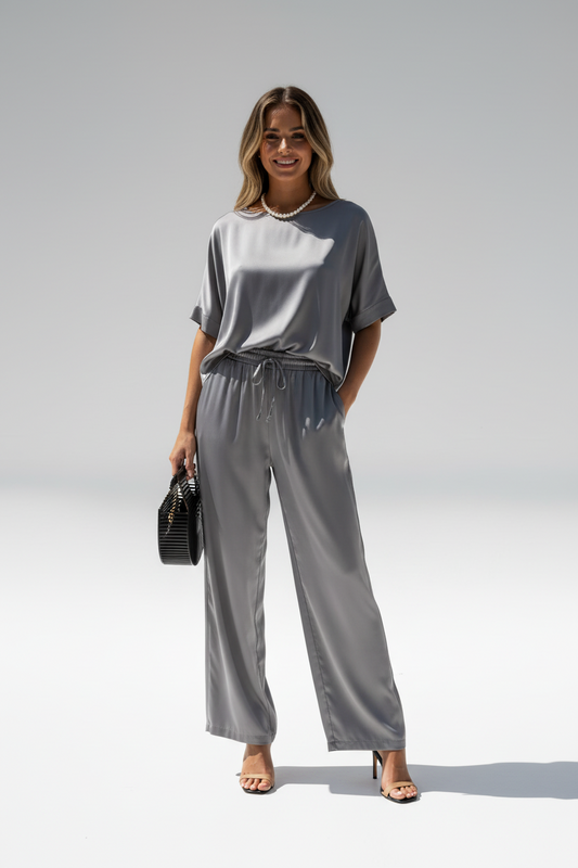 Anaïs - Conjunto de dos piezas de satén holgados