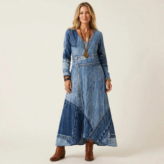 Adriana - Vestido midi de vaqueros vintage