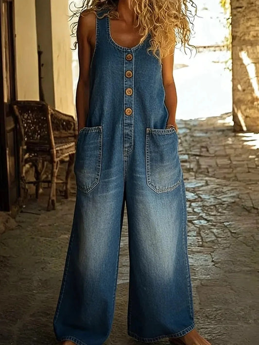 Ruth - Vaqueros vintage de algodón con detalles organizados