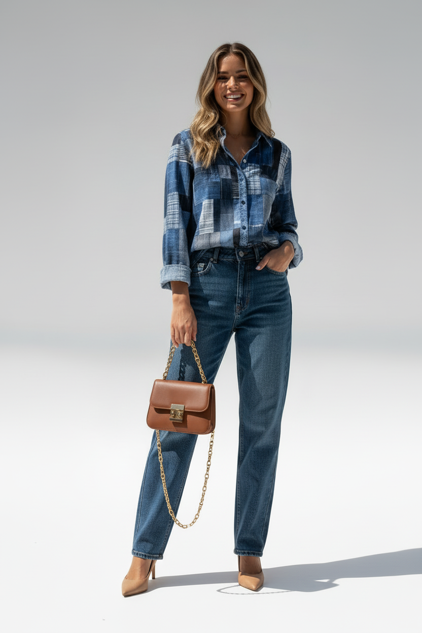 Isabella - Blusa vintage a cuadros