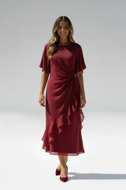 Lara - Vestido tacto suave con cintura fruncida